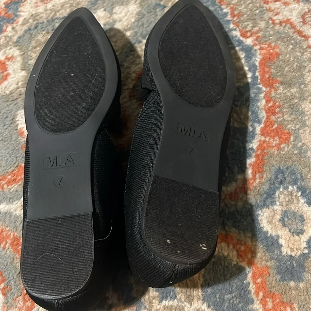 MIA Shoes Womens 7 Lynne Casual Slip On Pointed Loafer Flats Black Fabric - Picture 5 of 6
